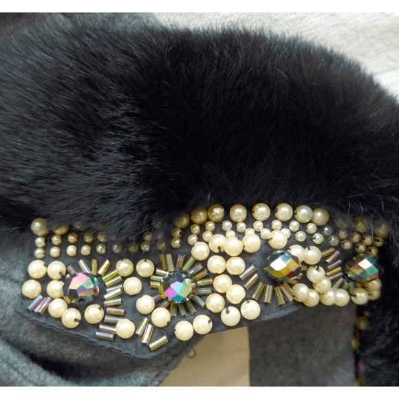 Max & Co. Women 42 Contrast Coat with Jewel Collar - Picture 10 of 15